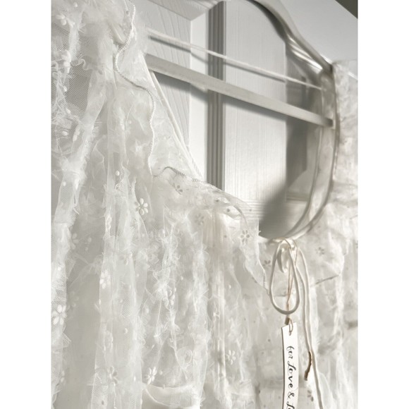 For Love & Lemons Kalea Sheath Midi Dress Women's Small Boho Wedding Bridal - Picture 5 of 14